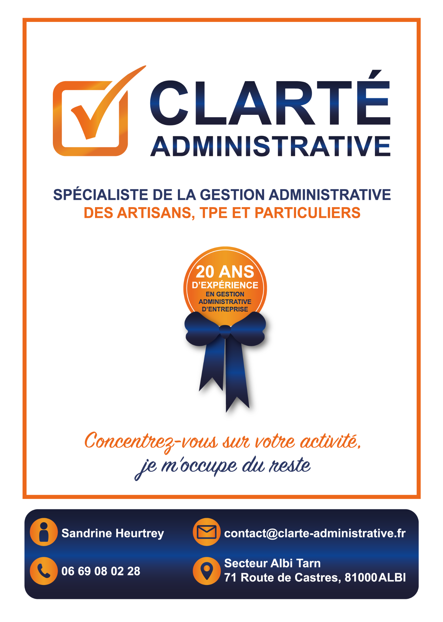 Clarté Administrative — flyer recto
