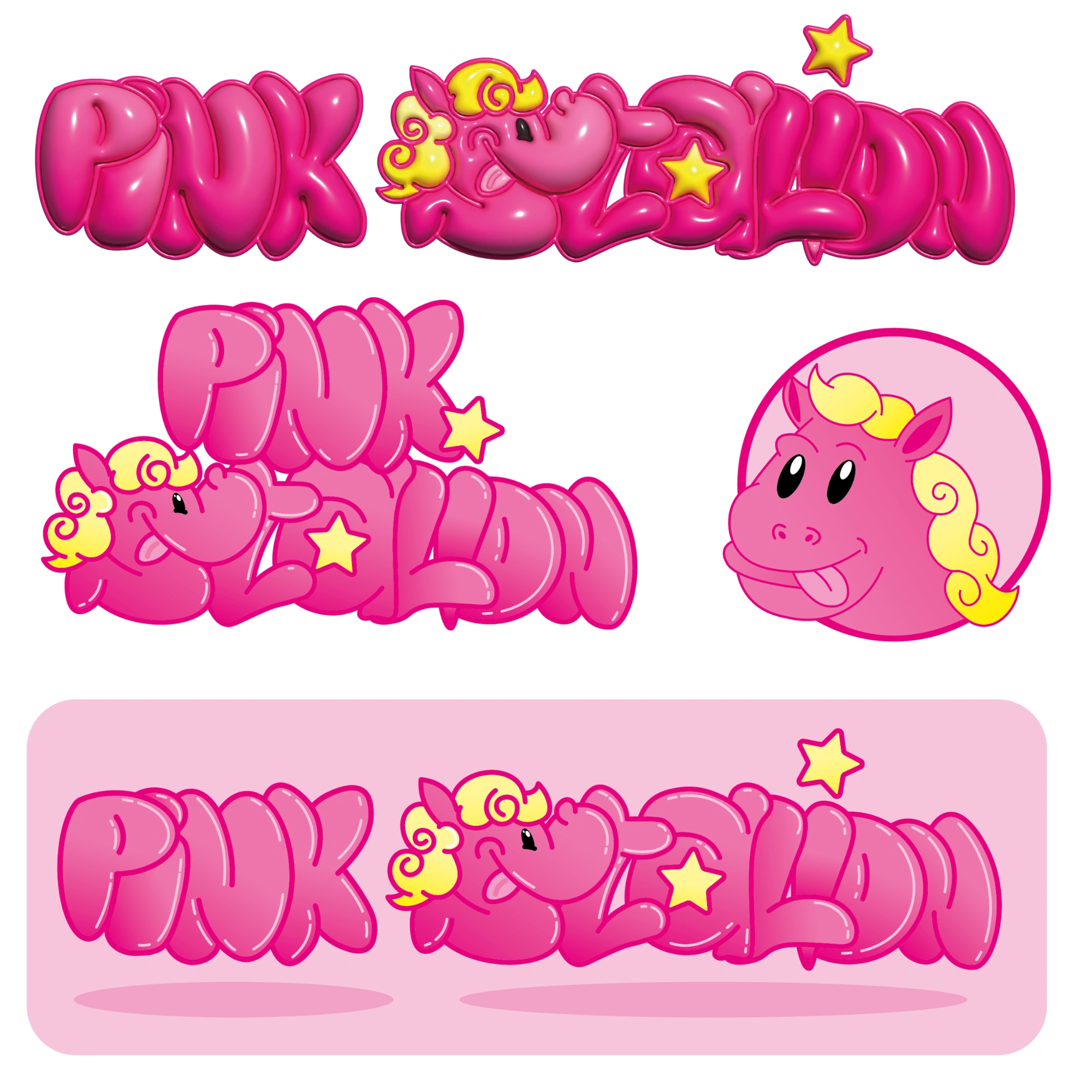 Pink Stalion — déclinaisons de l’identité visuelle