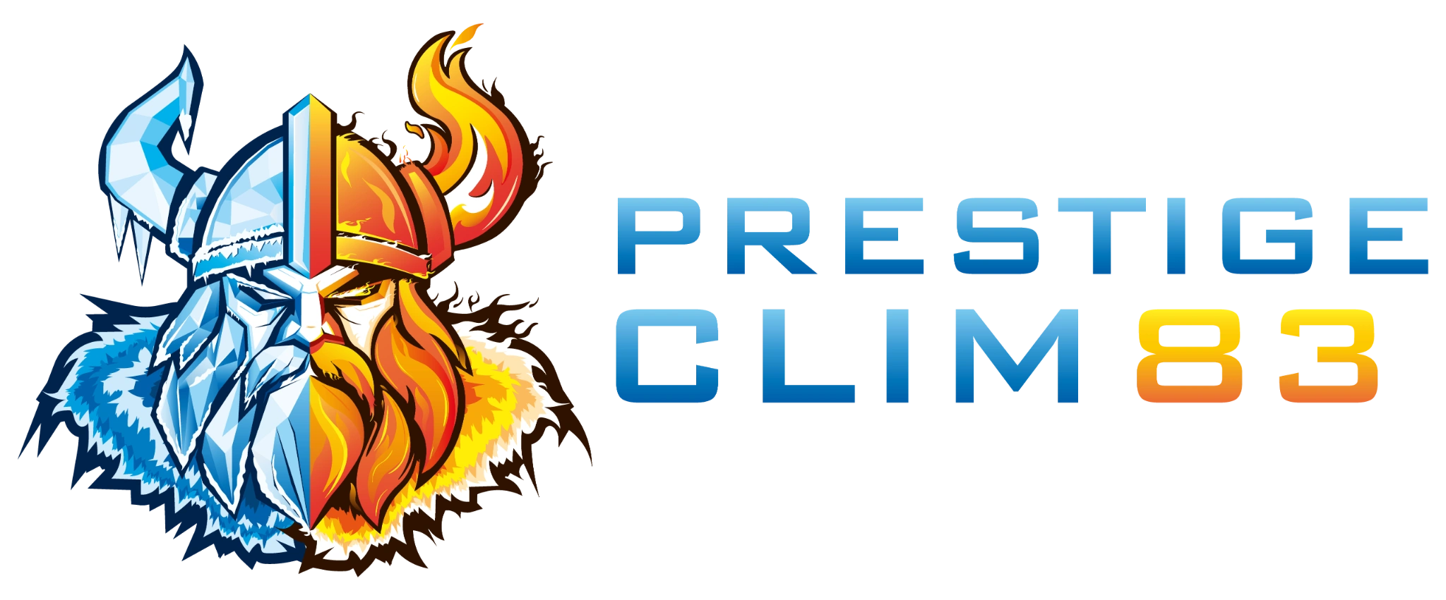 Prestige Clim 83 — logo horizontal en couleurs