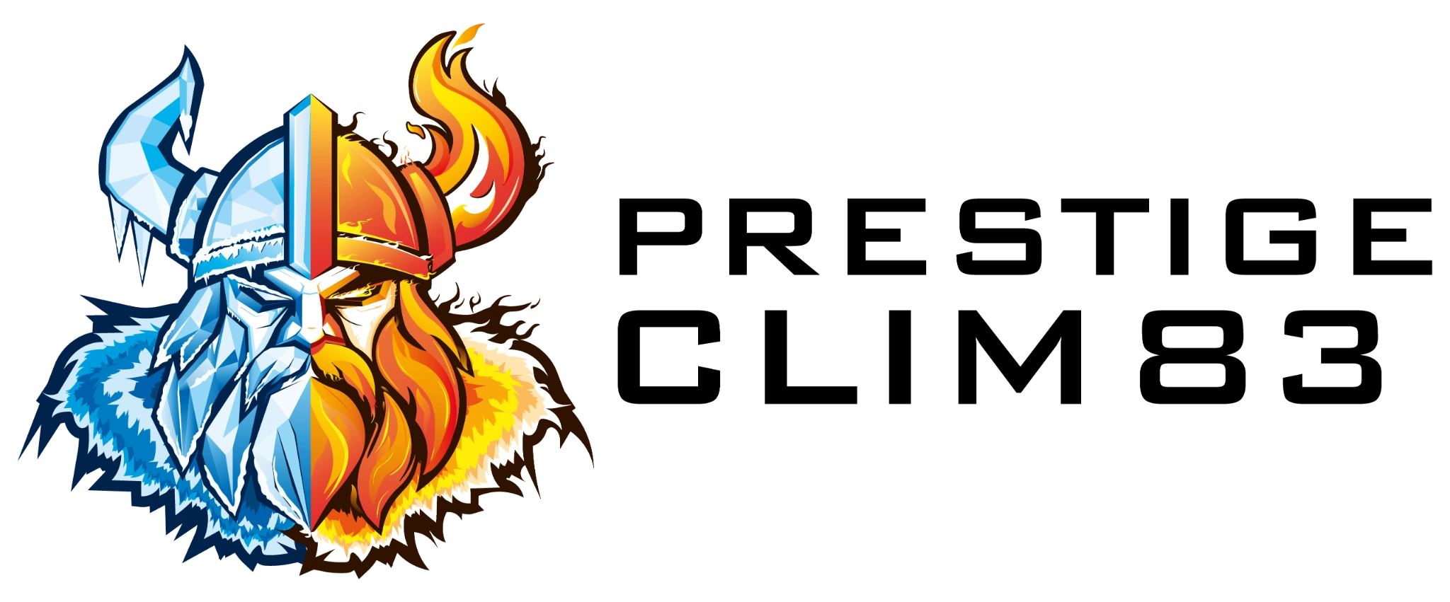 Prestige Clim 83 — logo horizontal avec texte noir