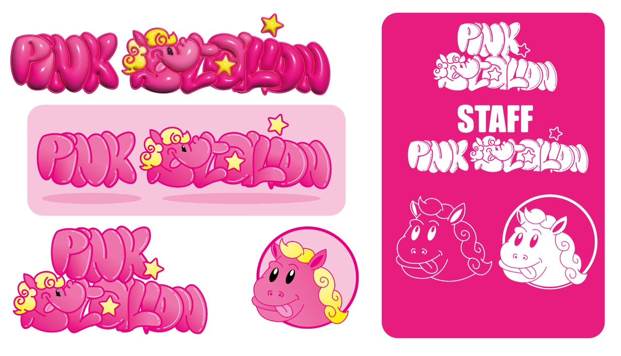 Pink Stalion — planche de présentation des logos
